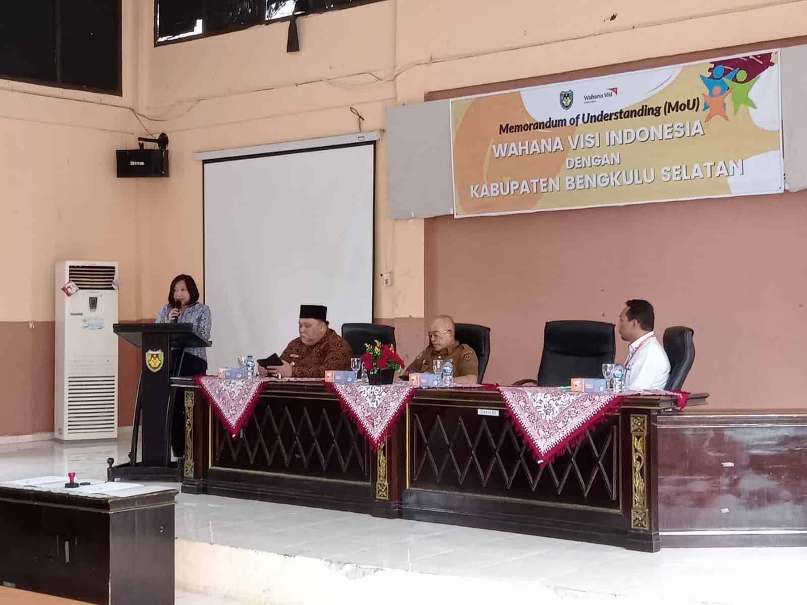 Kegiatan Penandatangan Memorandum of Understanding (MoU) antara Wahana Visi Indonesia dengan Pemerintah Kabupaten Bengkulu Selatan