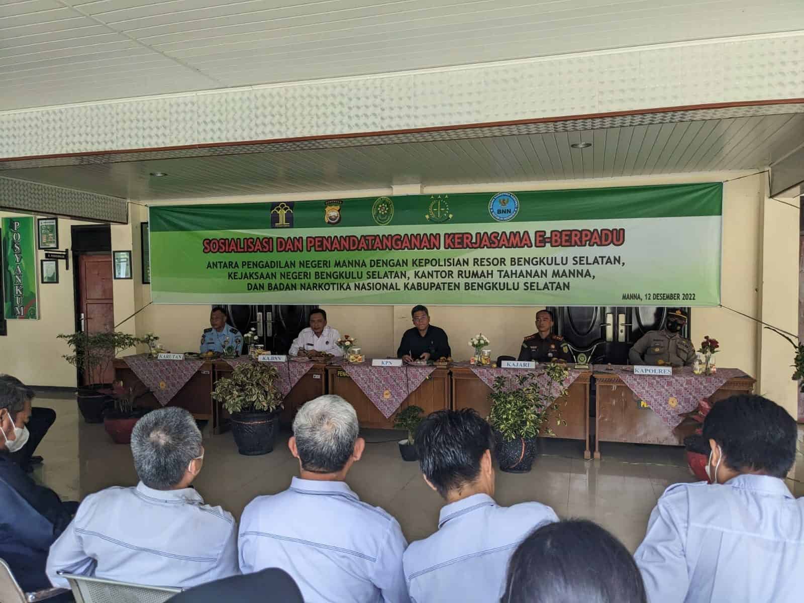 Undangan Pelaksanaan Sosialisasi dan Penandatanganan Kerjasama E-Berpadu Di Kantor Pengadilan Negeri Manna Kabupaten Bengkulu Selatan.