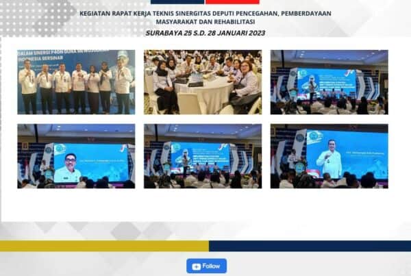 Rapat Kerja Teknis Sinergitas Deputi Bidang Pencegahan, Deputi Pemberdayaan Masyarakat dan Deputi Bidang Rehabilitasi Tanggal 25 sd 28 Januari 2023 di Hotel Bumi Hyatt Surabaya