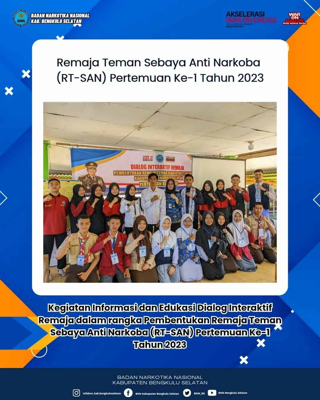 Dokumentasi Kegiatan Informasi dan Edukasi Dialog Interaktif Remaja dalam rangka Pembentukan Remaja Teman Sebaya Anti Narkoba (RT-SAN) Pertemuan Ke-1 Tahun 2023