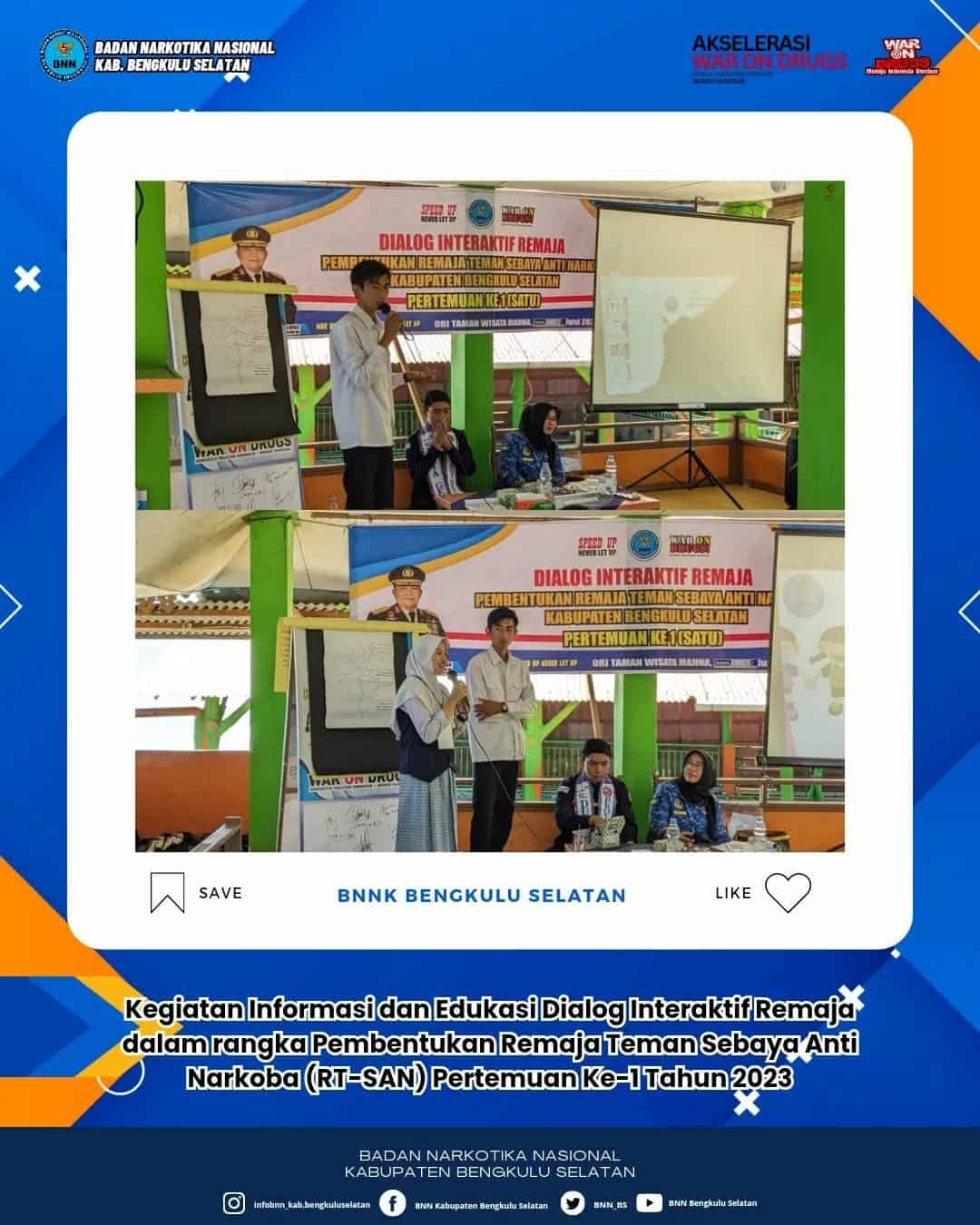 Dokumentasi Kegiatan Informasi dan Edukasi Dialog Interaktif Remaja dalam rangka Pembentukan Remaja Teman Sebaya Anti Narkoba (RT-SAN) Pertemuan Ke-1 Tahun 2023