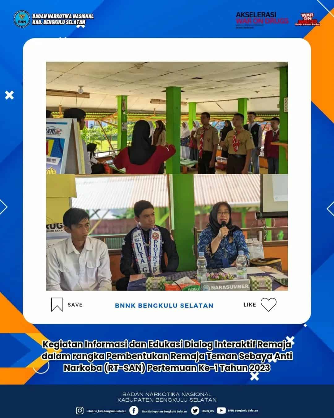 Dokumentasi Kegiatan Informasi dan Edukasi Dialog Interaktif Remaja dalam rangka Pembentukan Remaja Teman Sebaya Anti Narkoba (RT-SAN) Pertemuan Ke-1 Tahun 2023